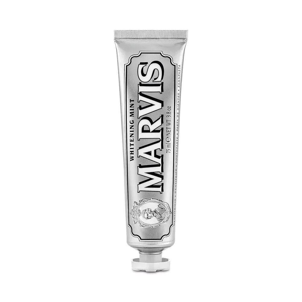 Marvis Whitening Mint Toothpaste Whitens Teeth Removes Plaque White 3.8 oz